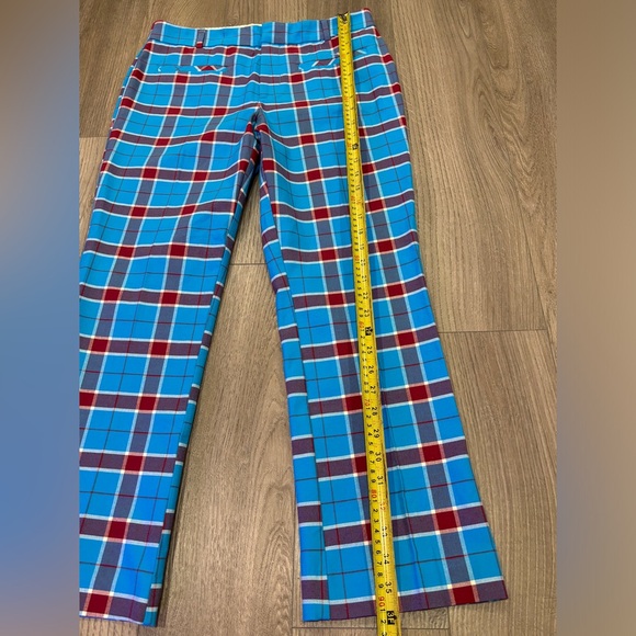 SOLD- Anthropologie Size 8 Pants The Essentials Slim Kick Flare Jeans Red Blue - Picture 11 of 16